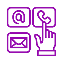 Icône contact : email, téléphone et courrier